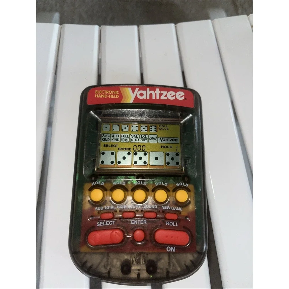 Vintage 1995 Yahtzee Electronic Hand held Game Milton Bradley TESTED